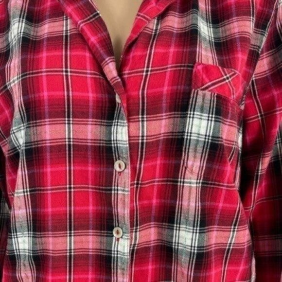 Victoria’s Secret Plaid Pajama Set Size Medium Night Shirt And Pants - Picture 6 of 12